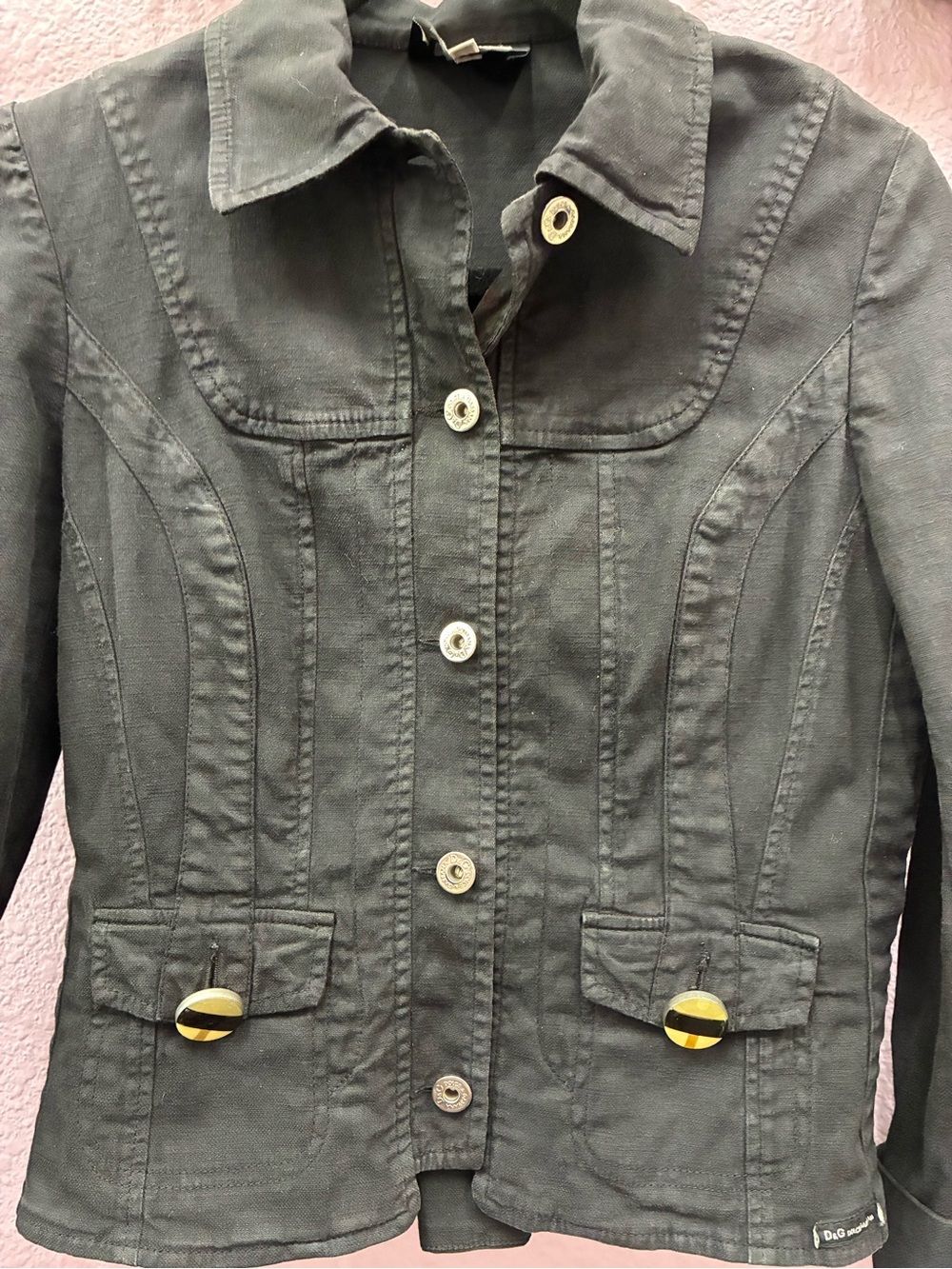 D&G Silver Button-Front Jean Jacket - Picture 2 of 4